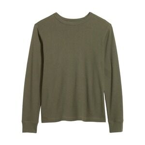 Old Navy Long Sleeve Built in Flex Waffle Knit T-Shirt in Green, Size XXL Tall‌‍